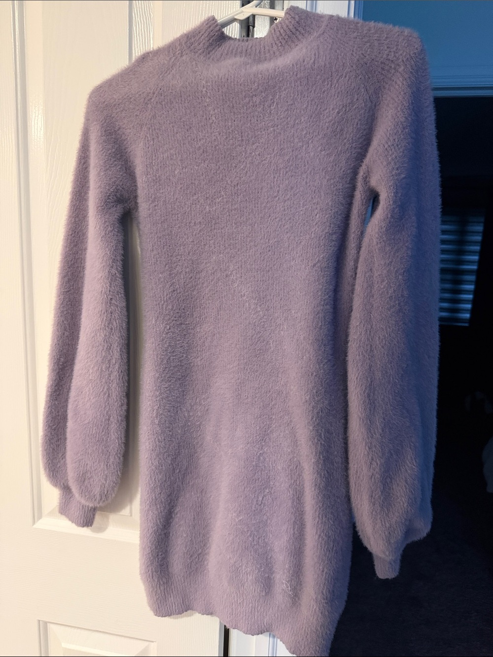 Lalavon. Cozy Lavender Pullover Sweater dress - Women's Long Sleeve